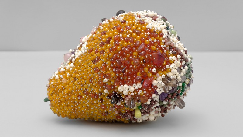 The bejewelled rotting fruit sculptures of Kathleen Ryan exhibited online at Karma gallery